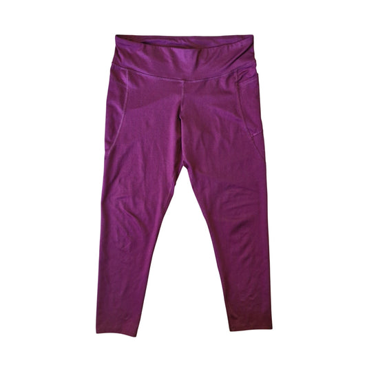 Champion Leggings Women’s L Maroon Red High-Rise Pockets Activewear