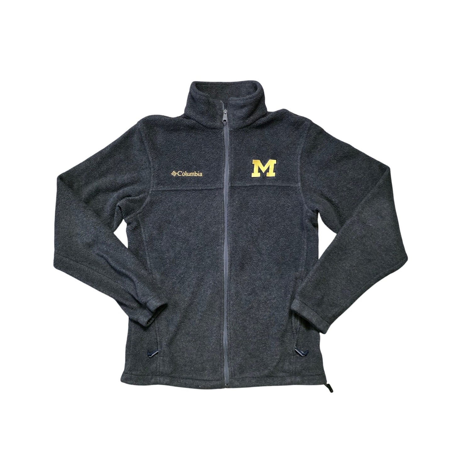 Columbia Michigan Wolverines Fleece Jacket Men’s S Gray Full Zip