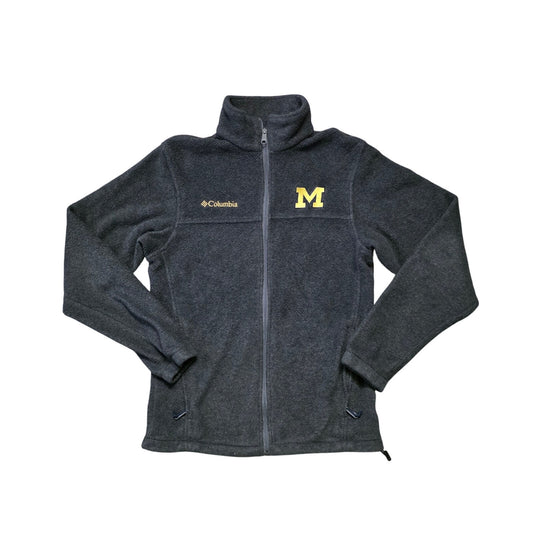 Columbia Michigan Wolverines Fleece Jacket Men’s S Gray Full Zip
