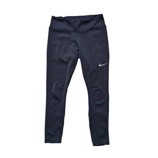 Nike Leggings Women’s XS Black Mid-Rise Crop Running Tights Dri-FIT Fast Performance