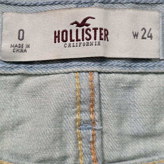 Hollister Cut Off Shorts Women 0/24 Olive Distressed Denim