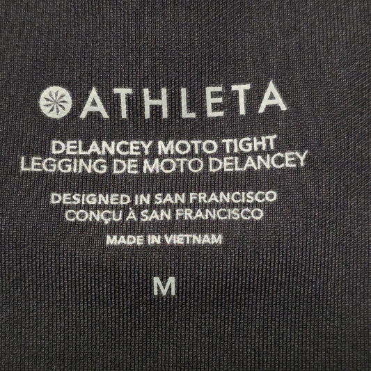 Athleta Delancey Moto Tight Leggings Women’s M Black Athleisure