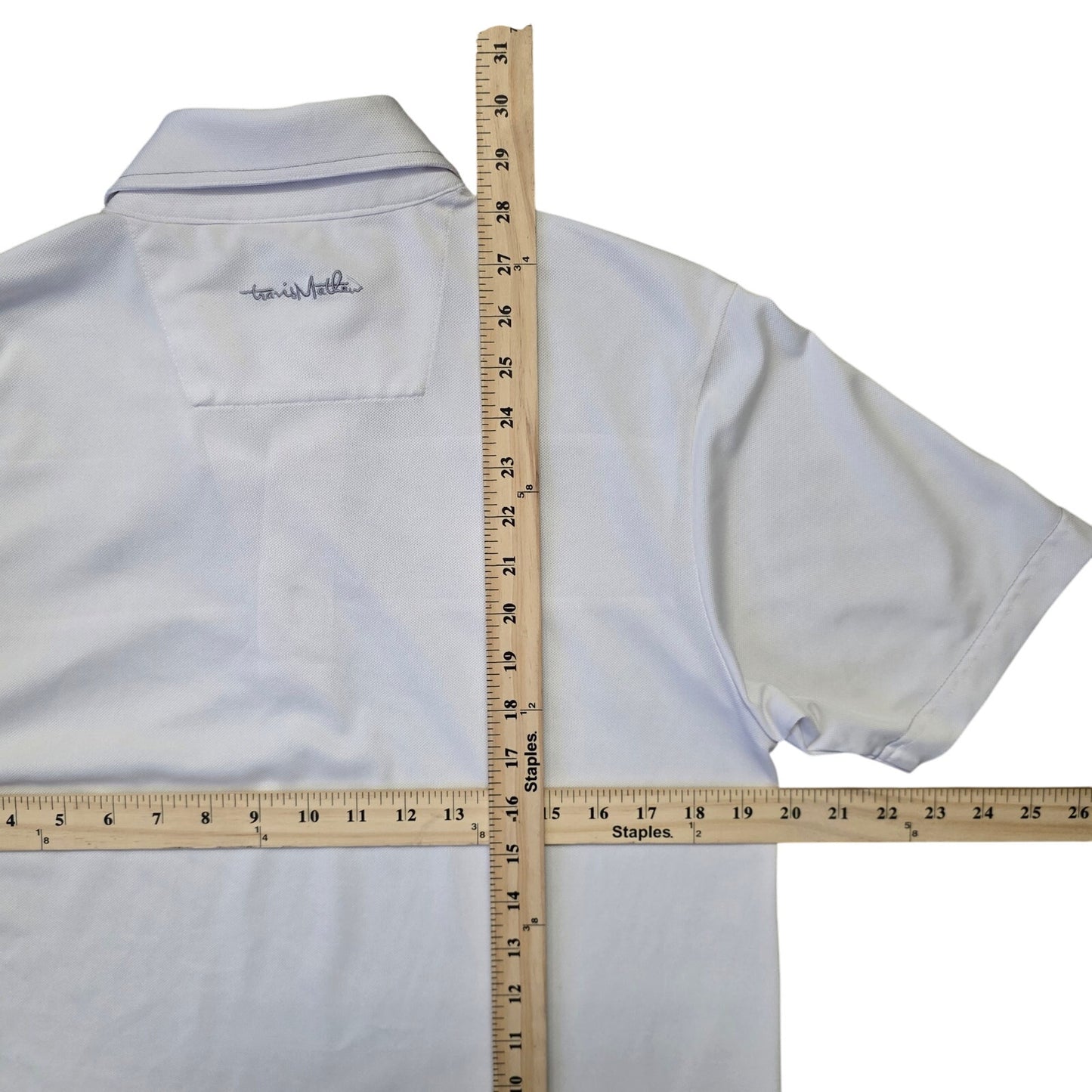 TravisMathew Short Sleeve Polo Shirt Men’s Small White Performance Golf Tee